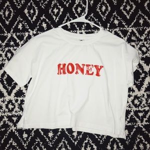 Trendy honey crop top